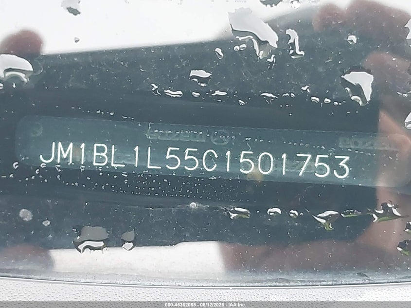 2012 Mazda 3 VIN JM1BL1L55C1501753 IAAI salvage auction — RIGHT SIDE, Salvage (Indiana), sold $225 on 2026-07-23 (photo 9)
