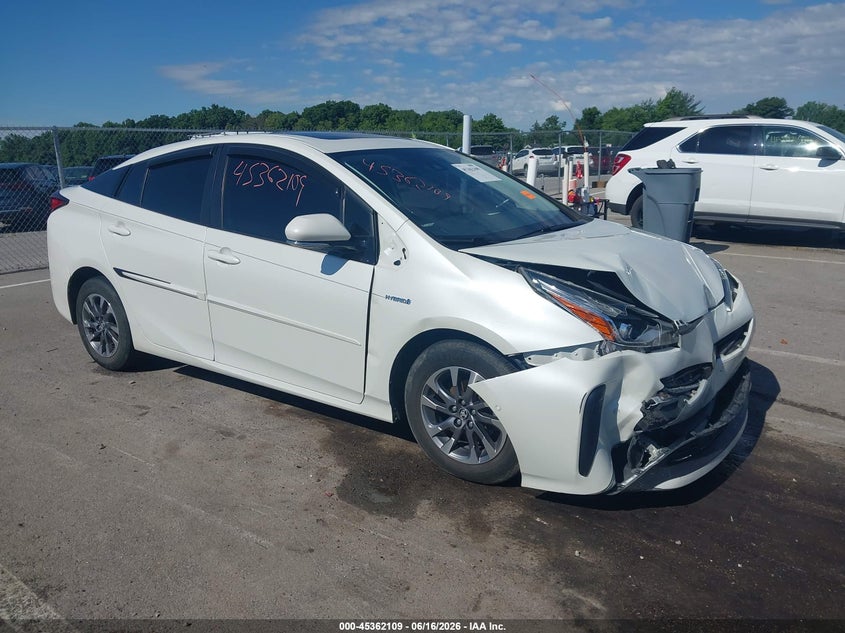 2019 Toyota Prius VIN JTDKARFU8K3073171 IAAI salvage auction — FRONT END, Clear (Indiana), sold $4,850 on 2026-07-15 (photo 1)