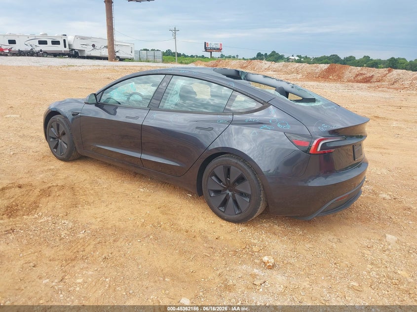 2025 Tesla Model 3 VIN 5YJ3E1EB7SF025352 IAAI salvage auction — HAIL, Clear (Missouri), sold $12,800 on 2026-07-29 (photo 3)