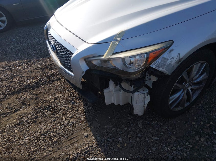 2016 Infiniti Q50 VIN JN1EV7AR7GM341754 IAAI salvage auction — FRONT & REAR, Salvage Title, sold $1,250 on 2026-07-14 (photo 6)