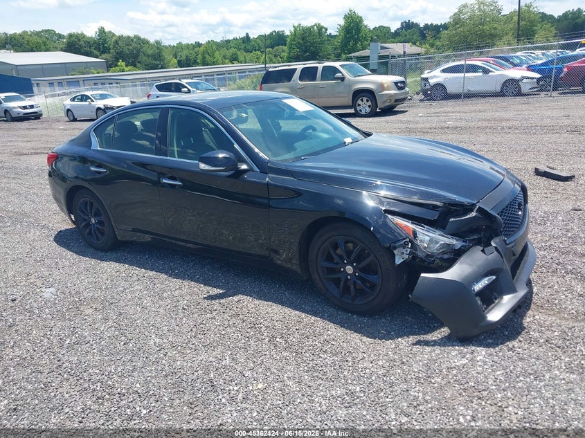 2014 Infiniti Q50 VIN JN1BV7AP4EM683869 IAAI salvage auction — RIGHT FRONT, Salvage (South Carolina), sold $600 on 2026-07-07 (photo 1)