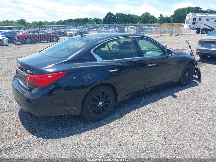 2014 Infiniti Q50 VIN JN1BV7AP4EM683869 IAAI salvage auction — RIGHT FRONT, Salvage (South Carolina), sold $600 on 2026-07-07 (photo 4)