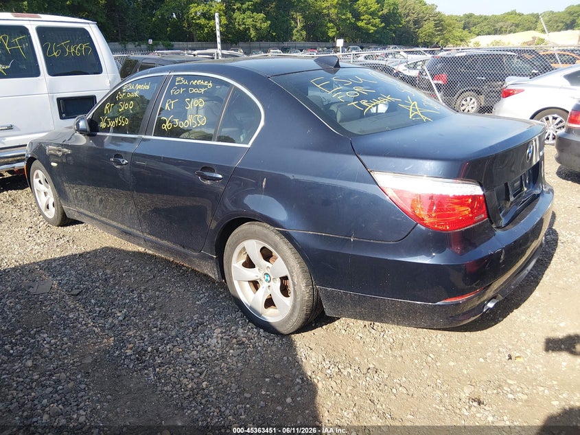 2008 BMW 5 series VIN WBANU53538CT11833 IAAI salvage auction — REAR END, Bill Of Sale (New York), sold $475 on 2026-07-14 (photo 3)