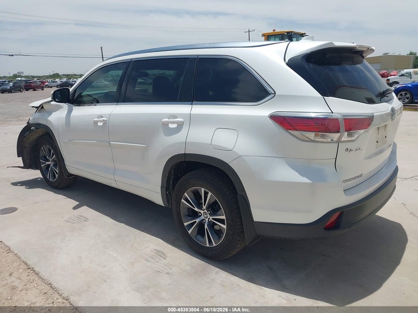 2016 Toyota Highlander VIN 5TDKKRFH6GS167782 IAAI salvage auction — FRONT END, Salvage Title, sold $6,850 on 2026-07-16 (photo 3)