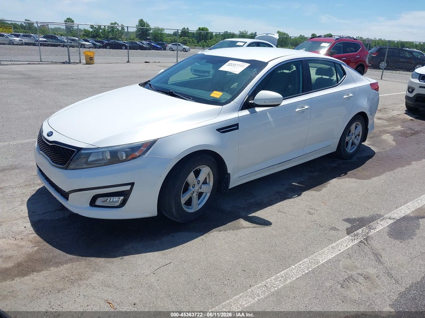 2014 Kia Optima VIN KNAGM4A79E5484246 IAAI salvage auction — REAR END, Clear (Indiana), sold $850 on 2026-07-24 (photo 2)