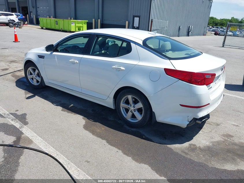 2014 Kia Optima VIN KNAGM4A79E5484246 IAAI salvage auction — REAR END, Clear (Indiana), sold $850 on 2026-07-24 (photo 3)