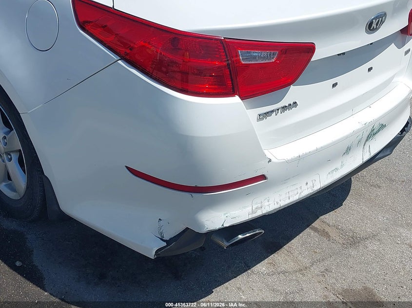 2014 Kia Optima VIN KNAGM4A79E5484246 IAAI salvage auction — REAR END, Clear (Indiana), sold $850 on 2026-07-24 (photo 6)