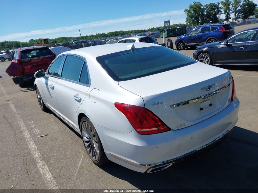 2018 Genesis G90 VIN KMHG54JH3JU045161 IAAI salvage auction — FRONT END, Salvage Title, sold $9,350 on 2026-08-17 (photo 3)