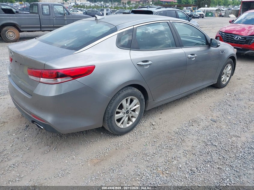 2018 Kia Optima VIN 5XXGT4L37JG186008 IAAI salvage auction — STORM DAMAGE, Salvage (North Carolina), sold $2,025 on 2026-07-24 (photo 4)