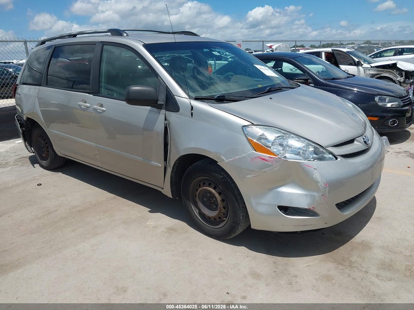 2008 Toyota Sienna VIN 5TDZK23C38S103814 IAAI salvage auction — FRONT & REAR, Salvage (Texas), sold $725 on 2026-07-30 (photo 1)