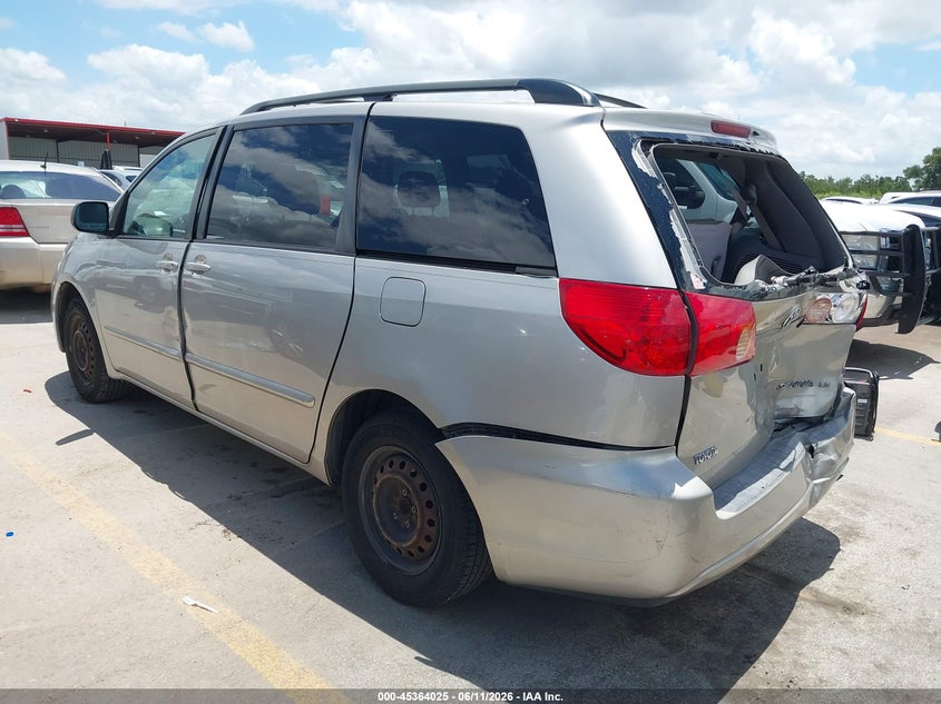 2008 Toyota Sienna VIN 5TDZK23C38S103814 IAAI salvage auction — FRONT & REAR, Salvage (Texas), sold $725 on 2026-07-30 (photo 3)