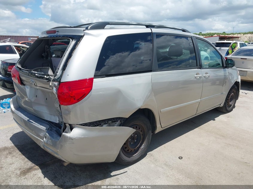 2008 Toyota Sienna VIN 5TDZK23C38S103814 IAAI salvage auction — FRONT & REAR, Salvage (Texas), sold $725 on 2026-07-30 (photo 4)