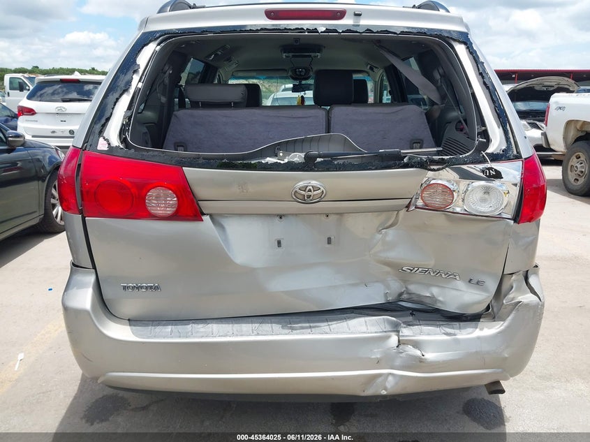 2008 Toyota Sienna VIN 5TDZK23C38S103814 IAAI salvage auction — FRONT & REAR, Salvage (Texas), sold $725 on 2026-07-30 (photo 6)