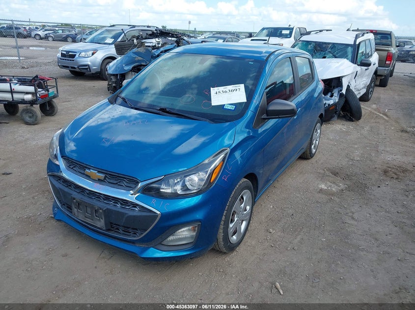 2020 Chevrolet Spark VIN KL8CB6SA6LC403105 IAAI salvage auction — RIGHT FRONT, Salvage (Texas), sold $1,925 on 2026-07-21 (photo 2)