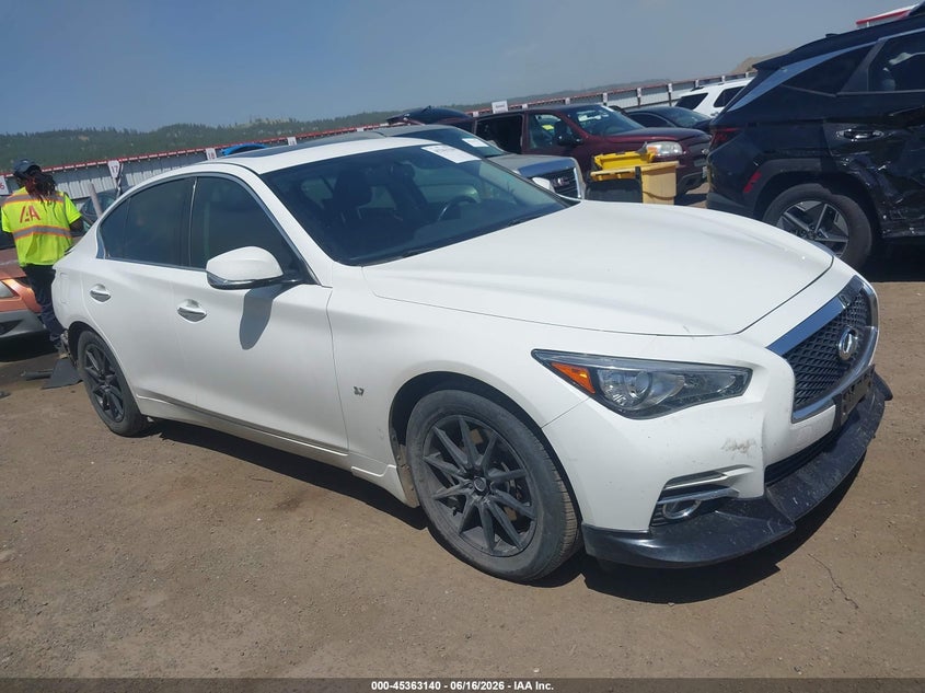 2014 Infiniti Q50 VIN JN1BV7AR5EM696535 IAAI salvage auction — REAR END, Bill Of Sale (Washington), sold $3,250 on 2026-07-14 (photo 1)