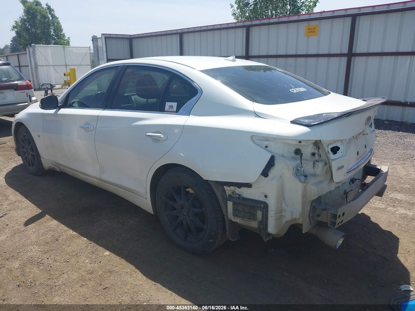 2014 Infiniti Q50 VIN JN1BV7AR5EM696535 IAAI salvage auction — REAR END, Bill Of Sale (Washington), sold $3,250 on 2026-07-14 (photo 3)