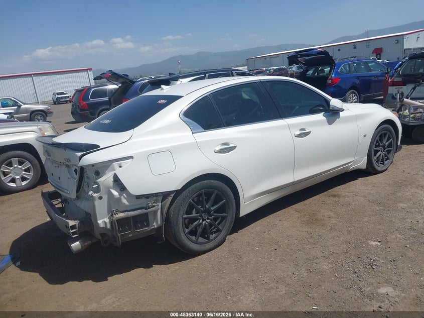 2014 Infiniti Q50 VIN JN1BV7AR5EM696535 IAAI salvage auction — REAR END, Bill Of Sale (Washington), sold $3,250 on 2026-07-14 (photo 4)