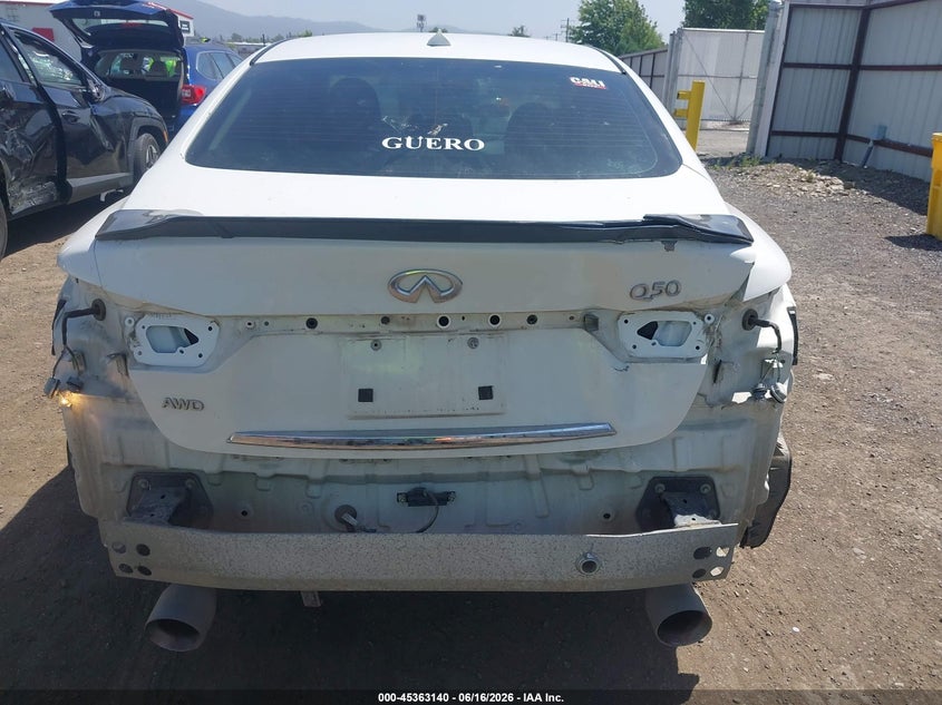 2014 Infiniti Q50 VIN JN1BV7AR5EM696535 IAAI salvage auction — REAR END, Bill Of Sale (Washington), sold $3,250 on 2026-07-14 (photo 6)