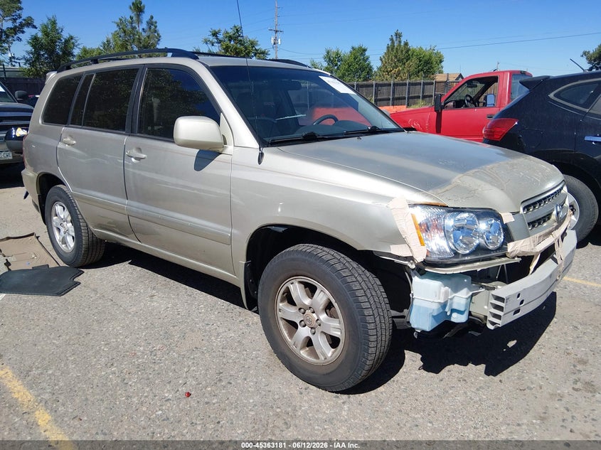 2002 Toyota Highlander VIN JTEHF21A120068374 IAAI salvage auction — FRONT END, Clear (Colorado), sold $500 on 2026-07-14 (photo 1)