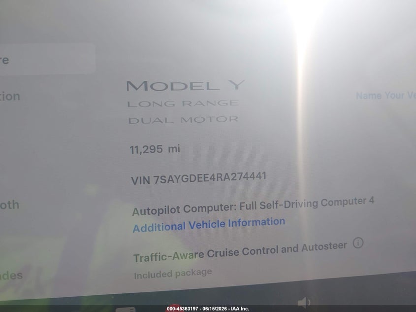 2024 Tesla Model y VIN 7SAYGDEE4RA274441 IAAI salvage auction — RIGHT REAR, Salvage (Massachusetts), sold $12,800 on 2026-07-30 (photo 7)