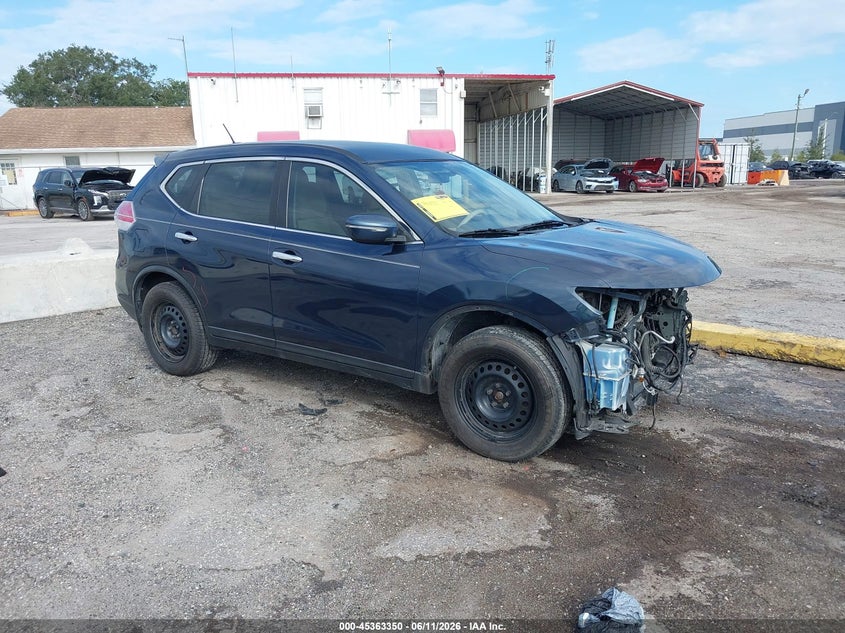 2015 Nissan Rogue VIN KNMAT2MT4FP556761 IAAI salvage auction — FRONT & REAR, Rebuildable (Florida), sold $575 on 2026-07-14 (photo 1)