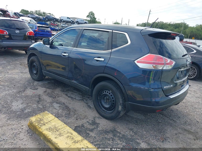 2015 Nissan Rogue VIN KNMAT2MT4FP556761 IAAI salvage auction — FRONT & REAR, Rebuildable (Florida), sold $575 on 2026-07-14 (photo 3)