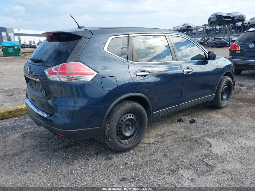 2015 Nissan Rogue VIN KNMAT2MT4FP556761 IAAI salvage auction — FRONT & REAR, Rebuildable (Florida), sold $575 on 2026-07-14 (photo 4)