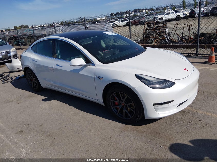 2019 Tesla Model 3 VIN 5YJ3E1EA6KF326668 IAAI salvage auction — REAR END, Salvage (California), sold $6,400 on 2026-07-13 (photo 1)