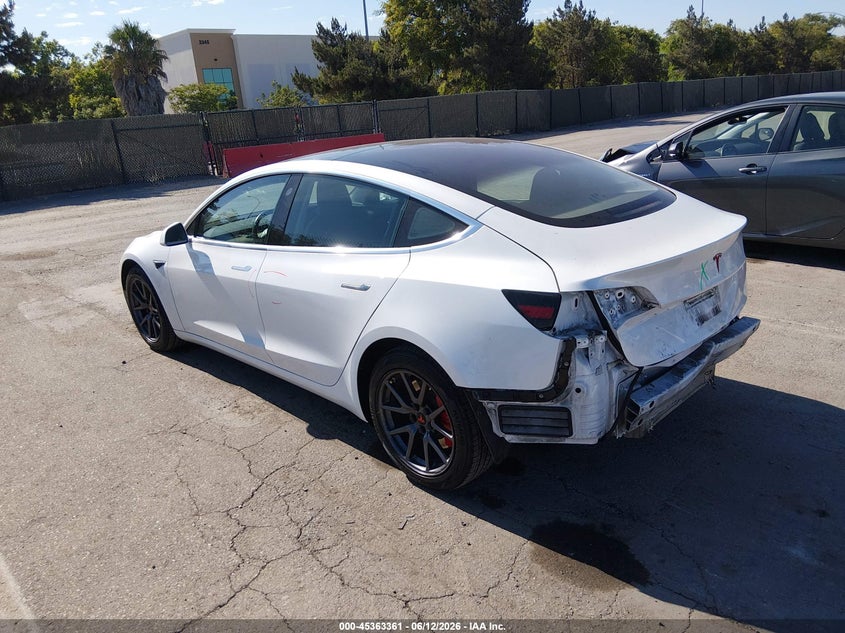 2019 Tesla Model 3 VIN 5YJ3E1EA6KF326668 IAAI salvage auction — REAR END, Salvage (California), sold $6,400 on 2026-07-13 (photo 3)
