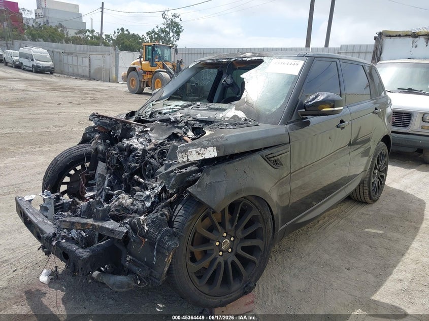 2016 Land rover Range rover sport VIN SALWR2KF8GA663584 IAAI salvage auction — ENGINE BURN, Non-Repairable (California), sold $550 on 2026-07-15 (photo 2)