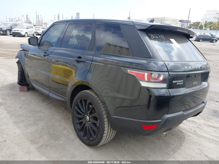 2016 Land rover Range rover sport VIN SALWR2KF8GA663584 IAAI salvage auction — ENGINE BURN, Non-Repairable (California), sold $550 on 2026-07-15 (photo 3)
