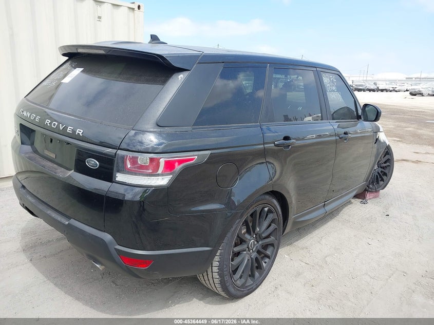 2016 Land rover Range rover sport VIN SALWR2KF8GA663584 IAAI salvage auction — ENGINE BURN, Non-Repairable (California), sold $550 on 2026-07-15 (photo 4)