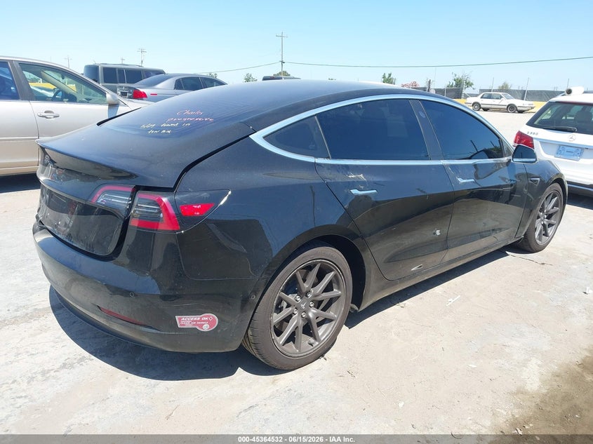 2018 Tesla Model 3 VIN 5YJ3E1EA5JF034475 IAAI salvage auction — UNKNOWN, Salvage (California), sold $4,250 on 2026-07-09 (photo 4)
