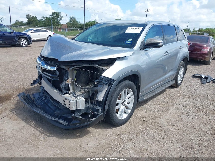 2016 Toyota Highlander VIN 5TDZKRFHXGS153155 IAAI salvage auction — NORMAL WEAR, Original (Texas), sold $3,400 on 2026-07-28 (photo 2)