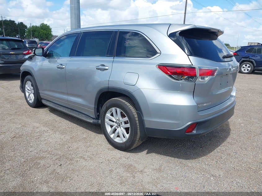 2016 Toyota Highlander VIN 5TDZKRFHXGS153155 IAAI salvage auction — NORMAL WEAR, Original (Texas), sold $3,400 on 2026-07-28 (photo 3)