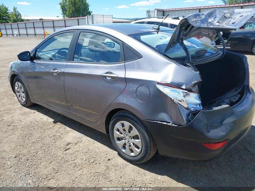 2016 Hyundai Accent VIN KMHCT4AE0GU997618 IAAI salvage auction — REAR END, Bill Of Sale (Washington), sold $550 on 2026-07-07 (photo 3)