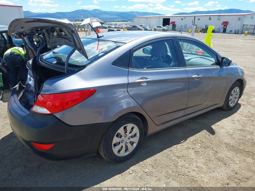 2016 Hyundai Accent VIN KMHCT4AE0GU997618 IAAI salvage auction — REAR END, Bill Of Sale (Washington), sold $550 on 2026-07-07 (photo 4)