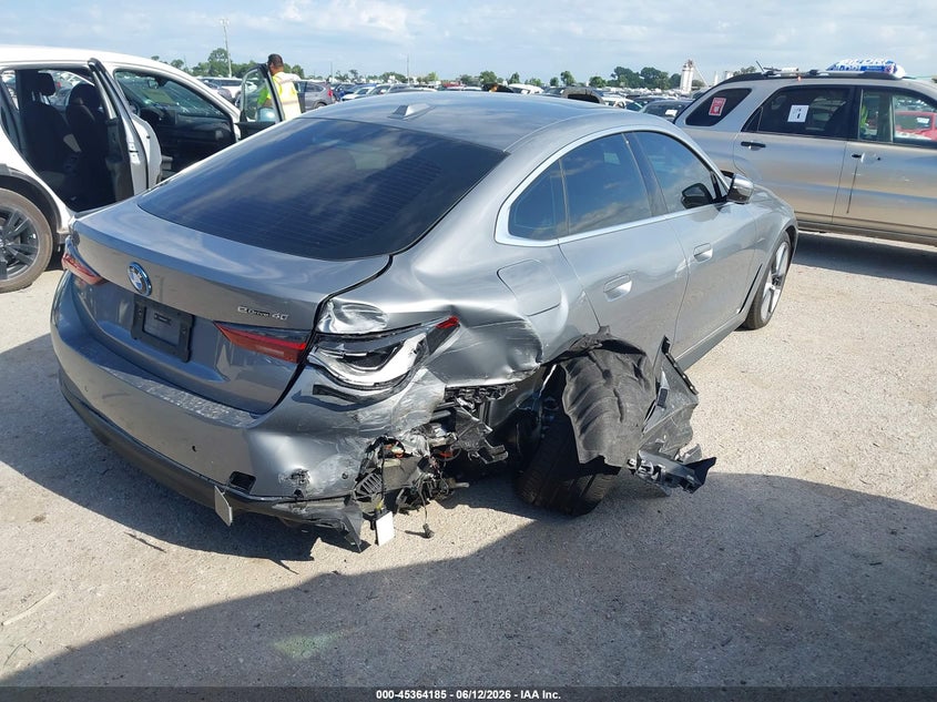 2025 BMW I4 VIN WBY23HD01SFV78762 IAAI salvage auction — RIGHT REAR, Salvage Title, sold $13,300 on 2026-07-28 (photo 4)