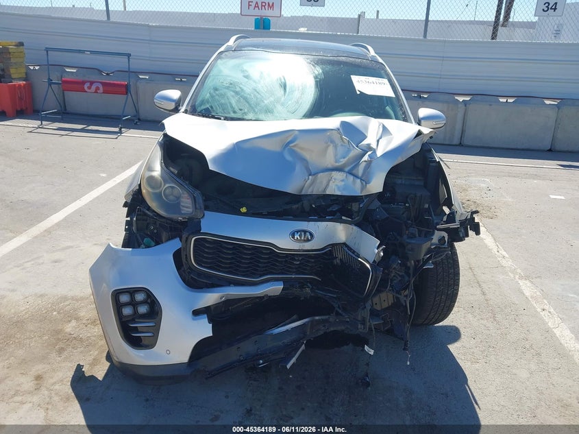 2017 Kia Sportage VIN KNDPR3A66H7103743 IAAI salvage auction — FRONT END, Salvage (California), sold $950 on 2026-07-20 (photo 6)