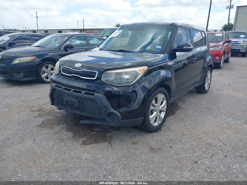 2014 Kia Soul VIN KNDJP3A57E7019946 IAAI salvage auction — FRONT & REAR, Original (Texas), sold $25 on 2026-07-22 (photo 2)