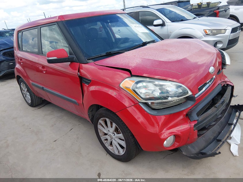 2013 Kia Soul VIN KNDJT2A60D7566196 IAAI salvage auction — FRONT END, Salvage (Texas), sold $275 on 2026-07-28 (photo 1)
