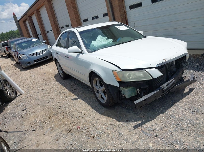2007 Hyundai Sonata VIN 5NPEU46F77H258798 IAAI salvage auction — FRONT END, Salvage (North Carolina), sold $350 on 2026-07-27 (photo 1)