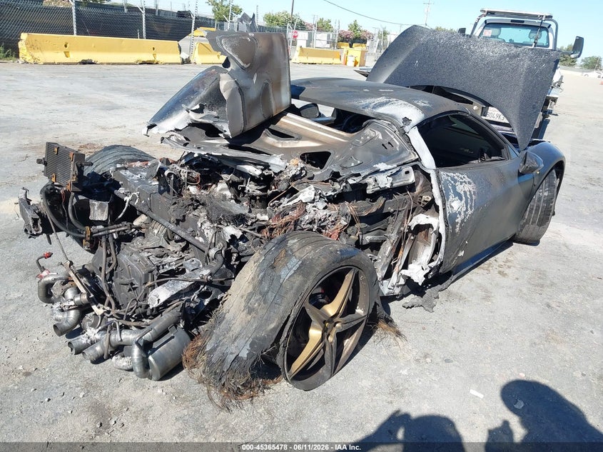 2013 Ferrari VIN ZFF68NHA6D0190763 IAAI salvage auction — TOTAL BURN, Salvage Title, sold $16,600 on 2026-07-30 (photo 4)