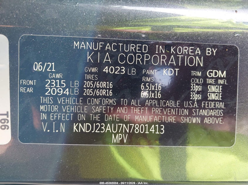 2022 Kia Soul VIN KNDJ23AU7N7801413 IAAI salvage auction — REAR END, Salvage (Ohio), sold $2,925 on 2026-07-30 (photo 9)