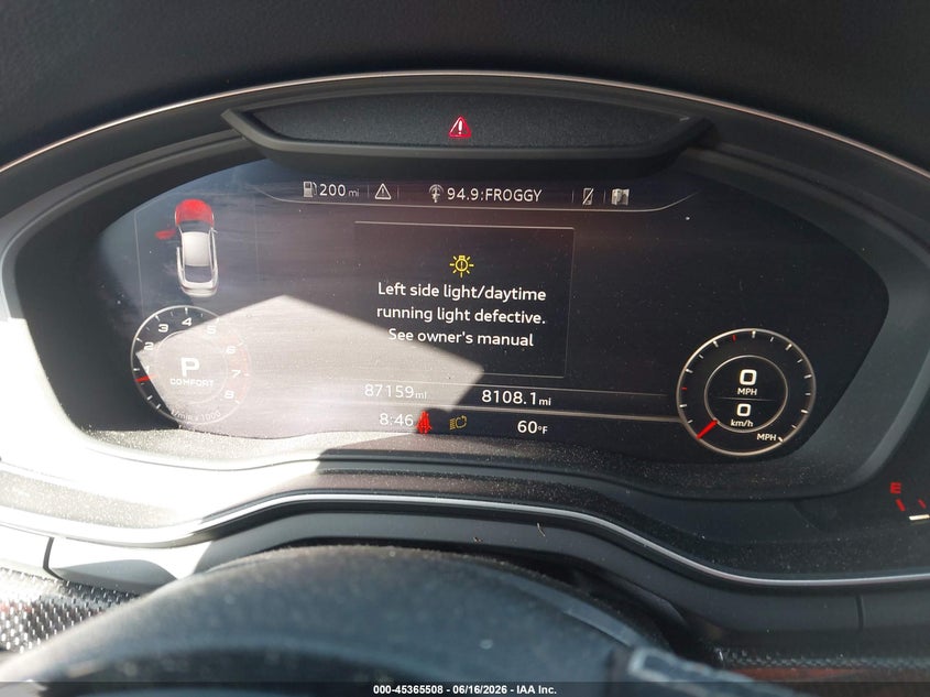 2018 Audi S5 VIN WAUC4CF51JA011412 IAAI salvage auction — FRONT END, Salvage Title, sold $10,200 on 2026-07-22 (photo 7)