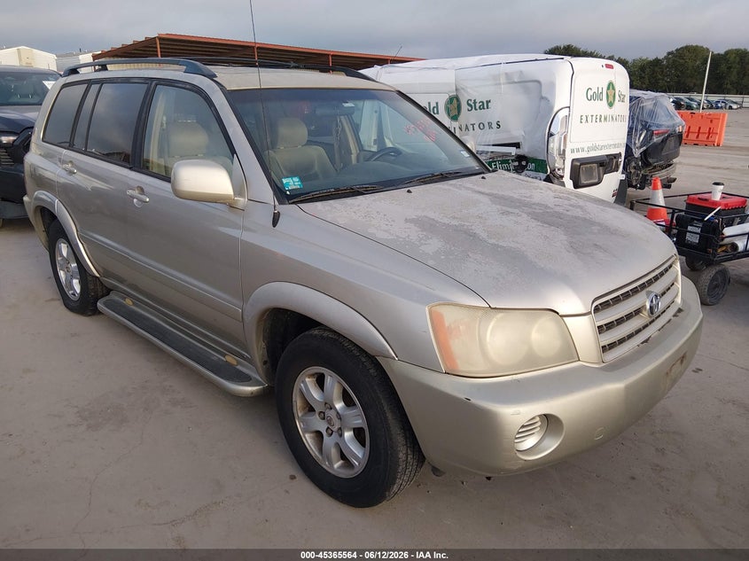 2003 Toyota Highlander VIN JTEGF21AX30080651 IAAI salvage auction — NORMAL WEAR, Original (Texas), sold $750 on 2026-07-28 (photo 1)