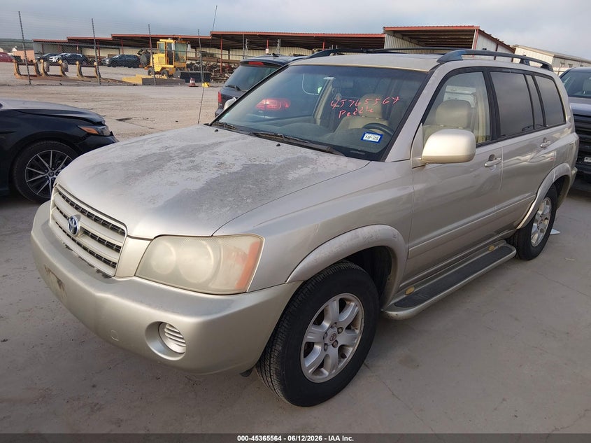 2003 Toyota Highlander VIN JTEGF21AX30080651 IAAI salvage auction — NORMAL WEAR, Original (Texas), sold $750 on 2026-07-28 (photo 2)