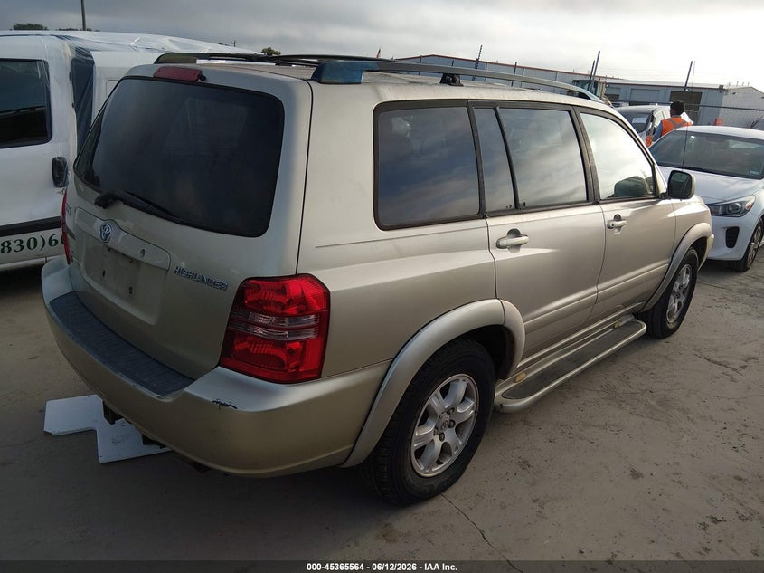 2003 Toyota Highlander VIN JTEGF21AX30080651 IAAI salvage auction — NORMAL WEAR, Original (Texas), sold $750 on 2026-07-28 (photo 4)