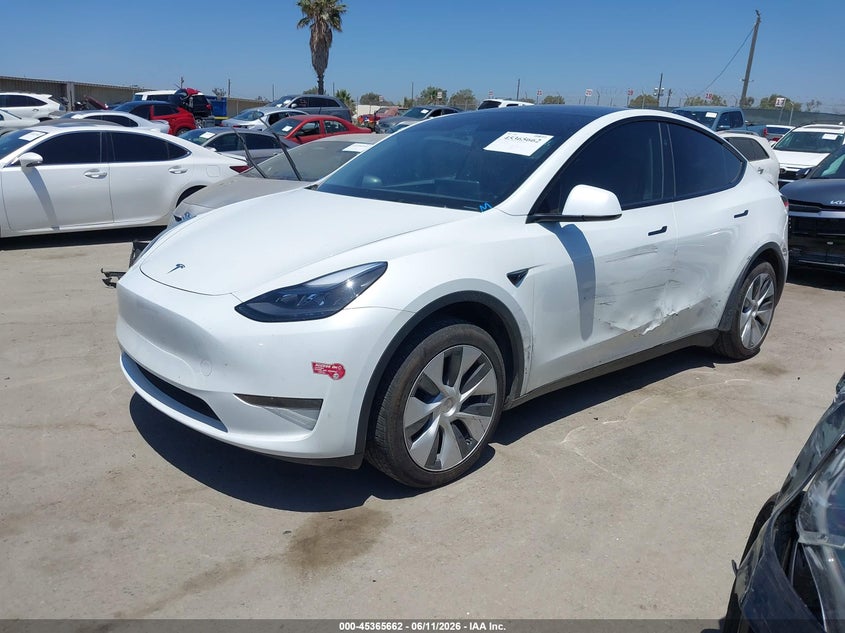 2024 Tesla Model y VIN 7SAYGDED3RF095883 IAAI salvage auction — SIDE, Salvage (California), sold $15,600 on 2026-07-12 (photo 2)