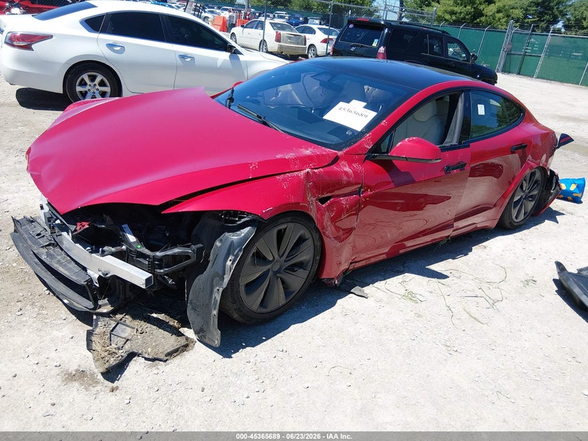 2023 Tesla Model s VIN 5YJSA1E5XPF499448 IAAI salvage auction — RIGHT FRONT, Salvage (Idaho), sold $4,650 on 2026-07-23 (photo 2)